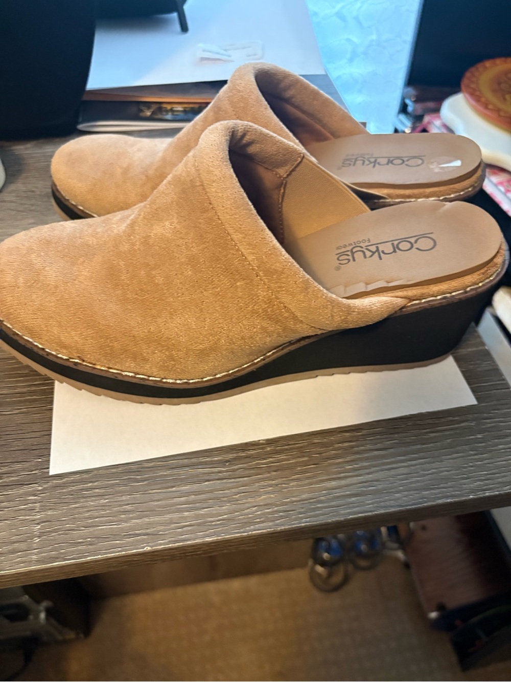 Corkys Tan Suede Slip-On Mules - Picture 7 of 9